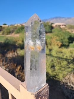 New Stunning 7.8 oz / 222 grams Clear Quartz Tower from Brazil with Inclusions/Internal Phantoms