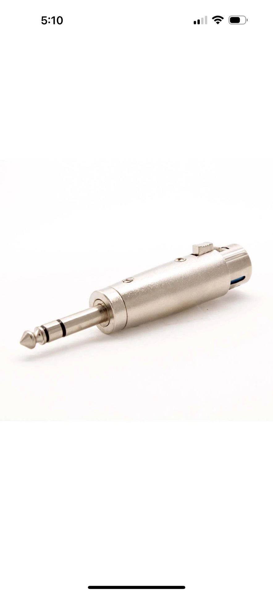 XLR 3-Pin Female to 6.35mm 1/4" Stereo Male TRS Mic Microphone Audio Adapter