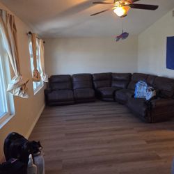 6 Piece Brown Leather couch 