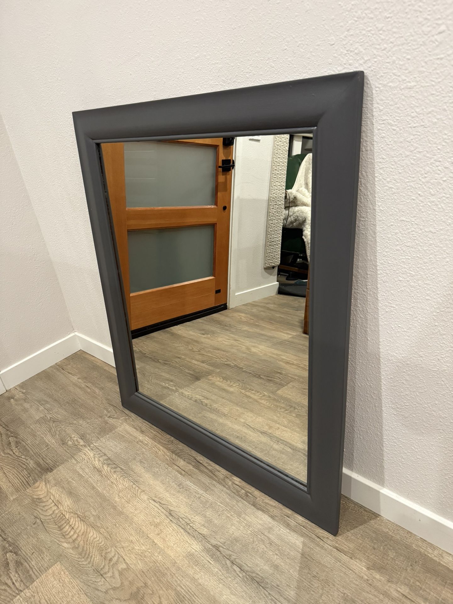 TERRIFIC mirror - generous size - wire for hanging - pained dark gray - delivery available