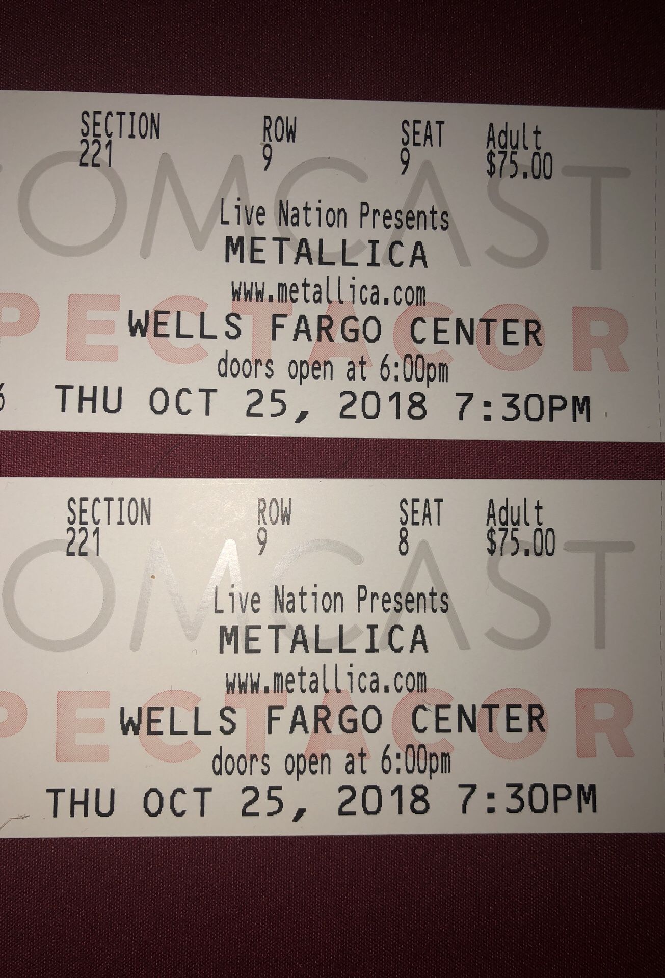 Metallica Concert Tickets