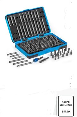 Stark USA 148-Piece Screwdriver Bit Set Hex Tamper Phillips Torx Flat Head Phillips with Storage Case 33808