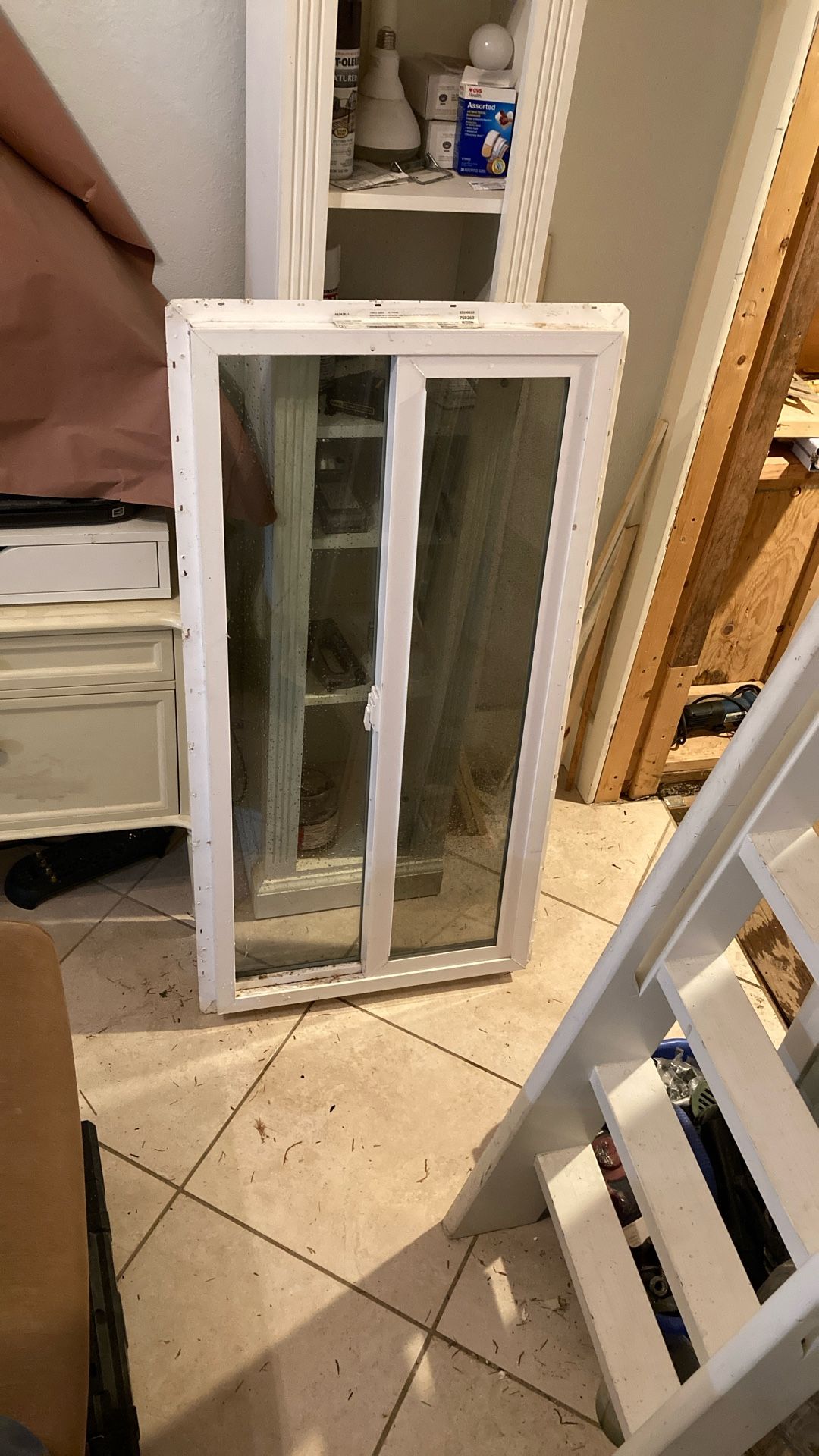 24” X 36” Single Left Close Sliding  White  Vinyl Window with Screen