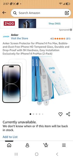 Screen Protector for iPhone 14 Pro Max 2-Pack