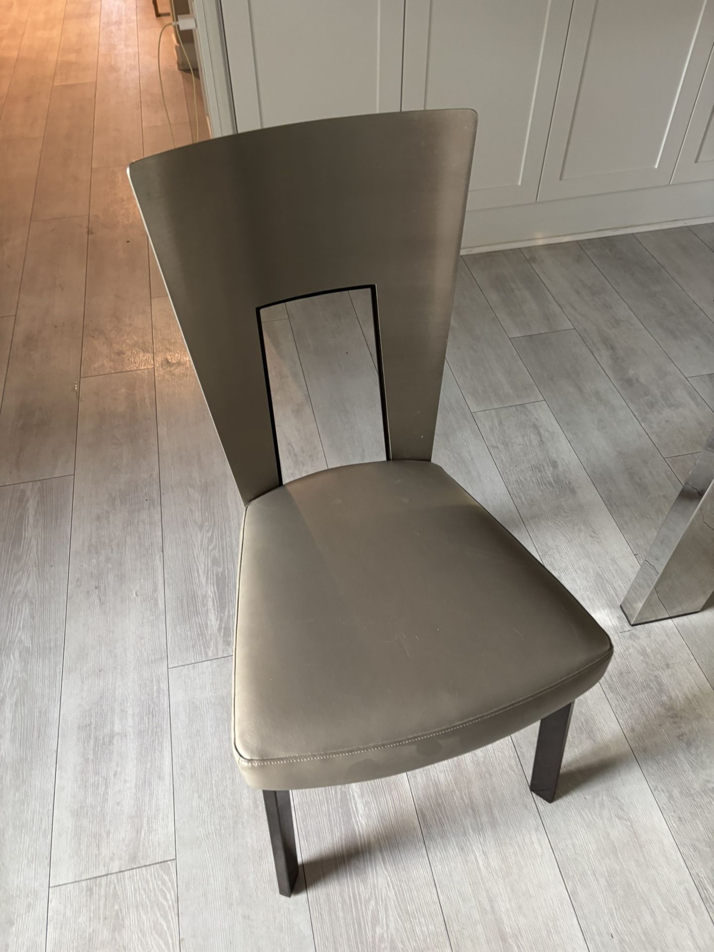 Solid Steel Dining Chairs x 4