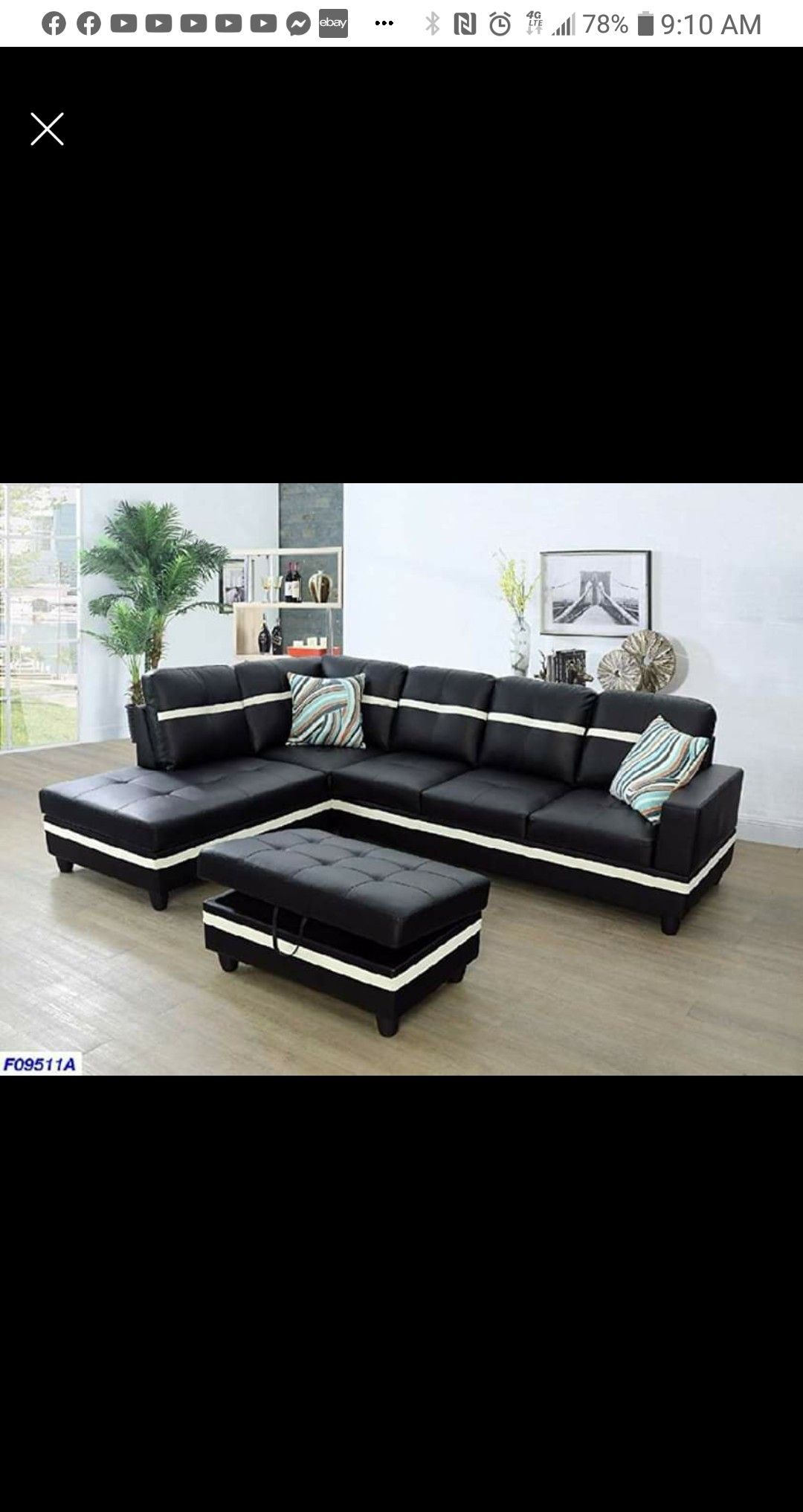 Nice sectional and Ottoman