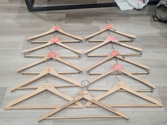 Lot of 11 Vintage Wooden Hangers
