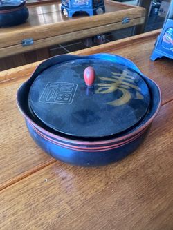Vintage Japan Laquerware Dish Bowl W/ Lid