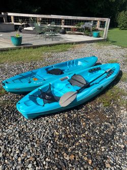 Lifetime Pelican Apex100 and Kuna Sit-On-Top Kayaks – Set of 2 willing to trade both for an E-bike  or OBO