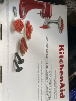 New KitchenAid stainless metal meat grinder complete