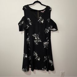 Pennington in every story women's black floral cold shoulder summer dress