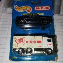 Hot Wheels Limited Edition HEB Two-Pack featuring a HEB delivery truck and a 1980s Firebird $15.00