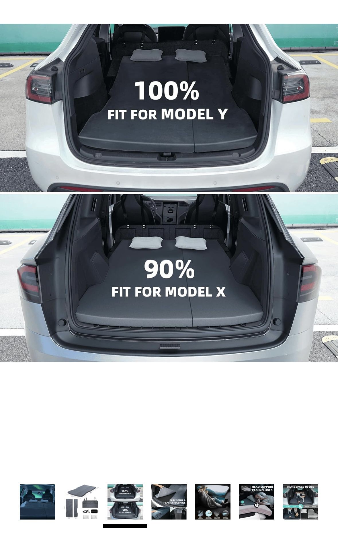 Memory Foam Mattress Sleeping Pad with Single/Double Mode for Tesla Model Y & Juniper