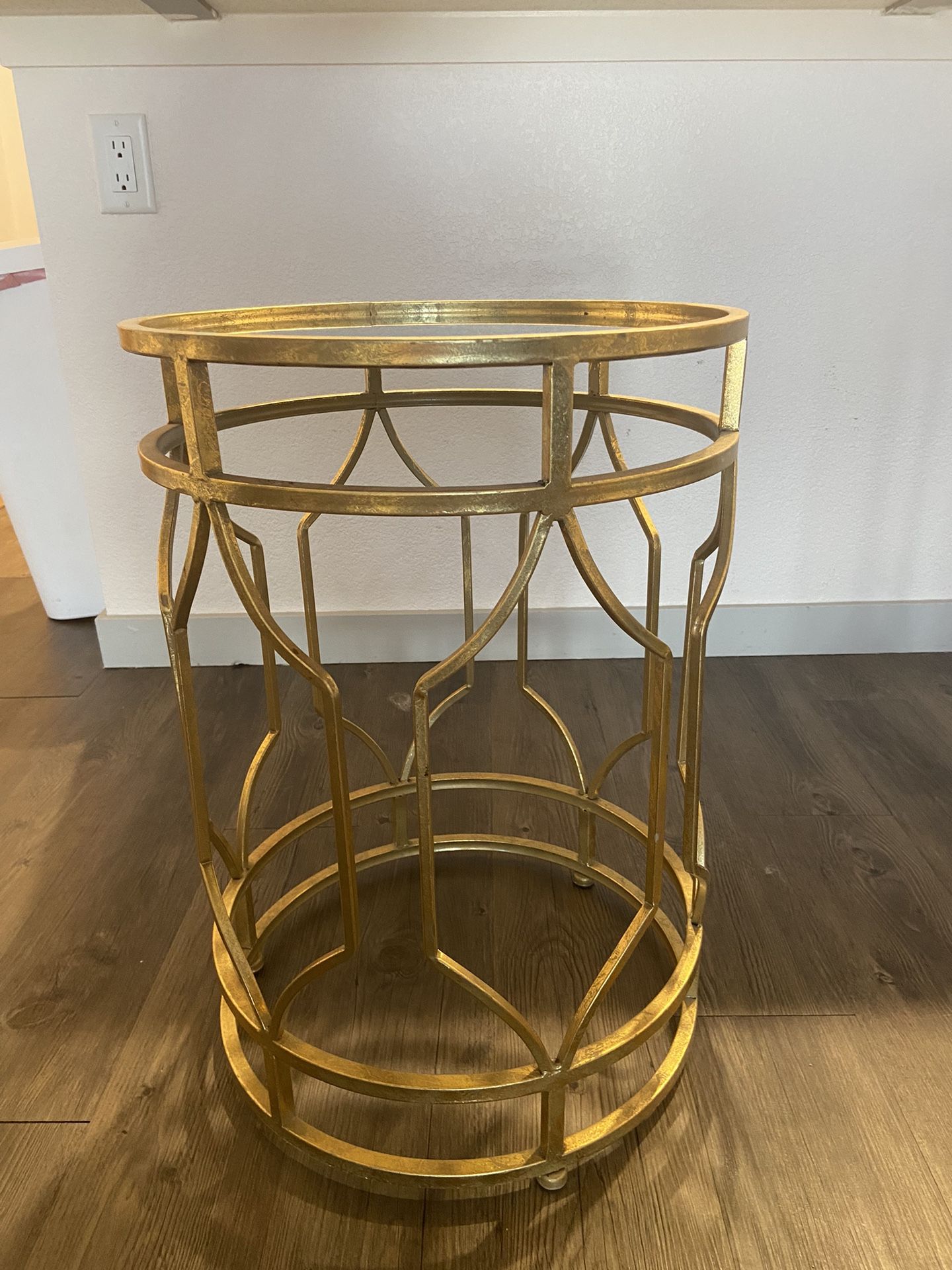 Gold mirror side table 