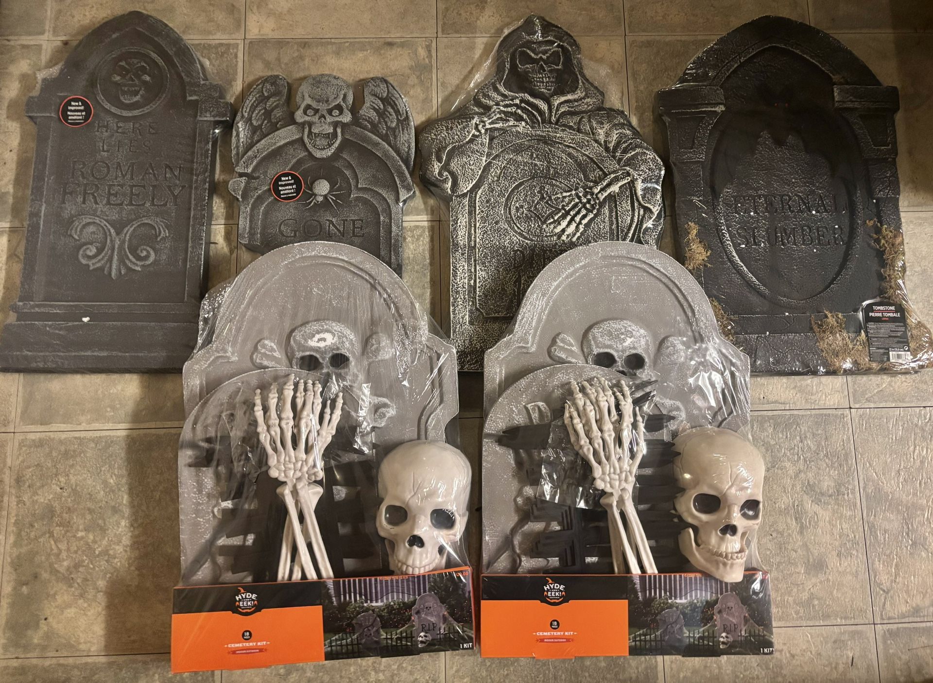 Unopened All New~ 2 Kits From Target And 4 Party City Tomb Stones