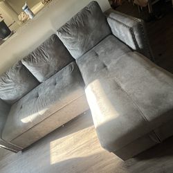 Grey Pull Out Bed, Storage Couch 