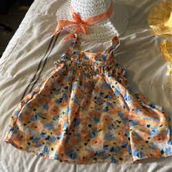 New 3/6 Month Beautiful Little Girl Outfit With A Hat
