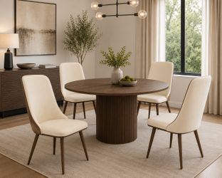 Cream Dining Chairs Set of 4, Black Metal Legs