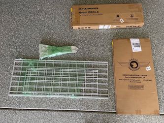 Assorted heavy duty metal wire shelves