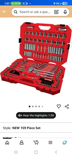 CRAFTSMAN Socket Set, 159 Piece Socket Wrench Set Mechanics Tools 1/4-in., 3/8-in., and 1/2-in(, 6 Point and 12 Point (CMMT12125)