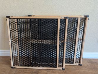 Premium Eco-Friendly Bamboo & Black Mesh Safety Gate - Pressure Mount