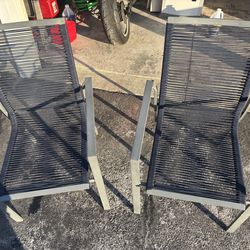 2 navy blue chairs $20 each  read description