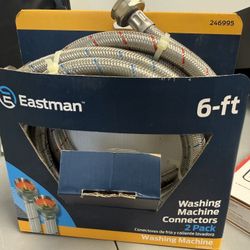 2 -Pack 6-ft 3/4 -in FHT Inlet x 3/4 -in FHT Outlet Stainless steel Washing machine connector