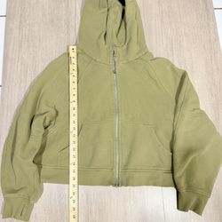 Lululemon Cropped Full Zip Hoodie Green