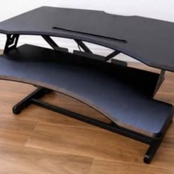 Adjustable Height Sit-Stand Desk Converter Workstation.  Gas Spring Lever Lift. Brand: FEZIBO