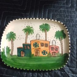Vintage Handpainted Cheese Tray 