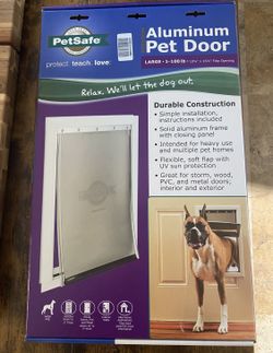 New PetSafe Freedom Aluminum Pet Door - Easy Installation Heavy Duty Dog & Cat Door with Magnetic Tinted Flap Long Lasting Pet-Friendly Design Large  