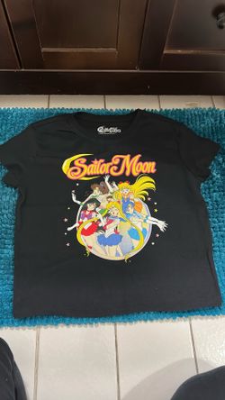 Sailor Moon Black Crop Top Tee Shirt Women/junior Size M