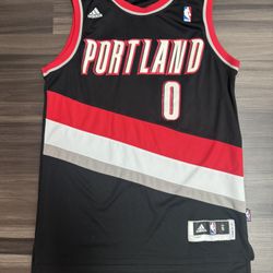 Adidas Portland Trailblazers Damian Lillard #0 Stitched Jersey Mens S Length +2