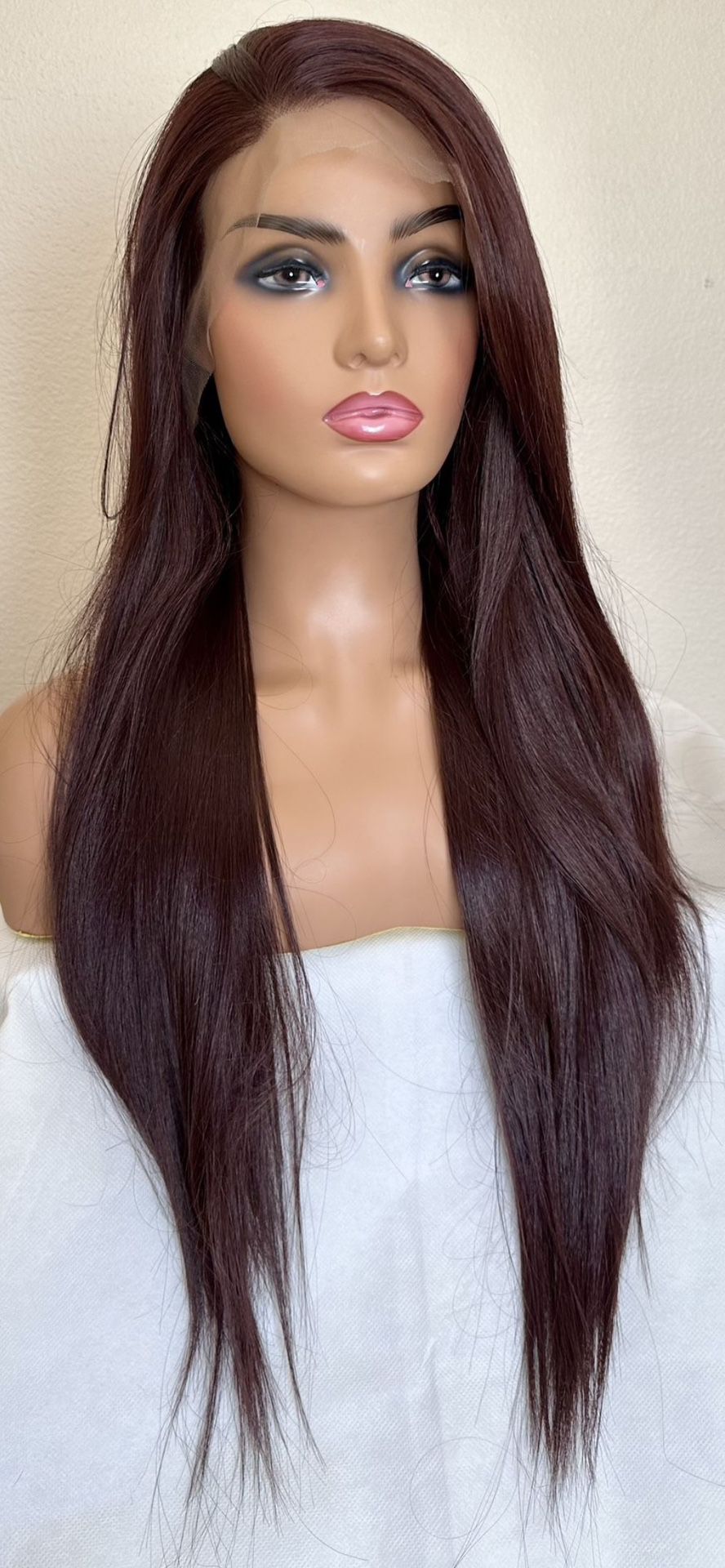 13x4 Chocolate Brown Handtied Lace Frontal Bone Straight Wig
