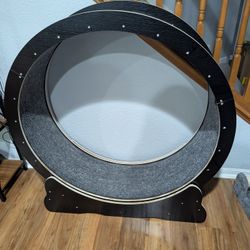 Large Cat Exercise Wheel 40 inch - Black Solid Wood Cat Wheel Exerciser for Indoor Cats