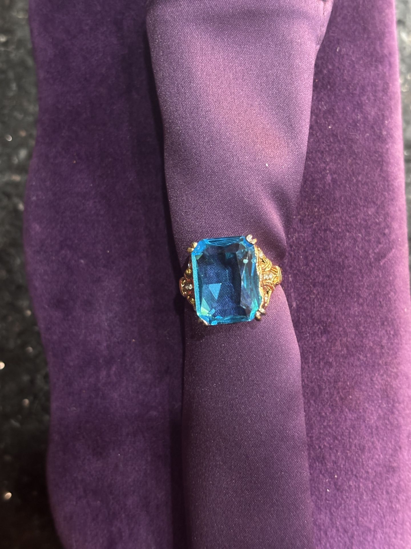 Custom ring with blue and white stones Size 8