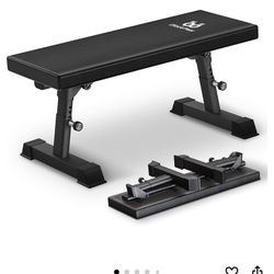 NEW**Black Pear Flat Weight Bench - Heavy Duty Foldable Workout Bench for Home Gym