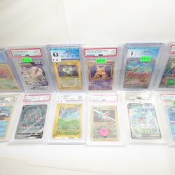 12 Pokemon Cards Slabs FS FT