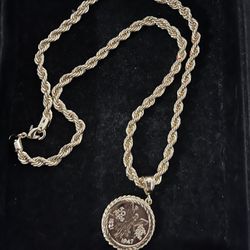 Rope chain necklace with centenario