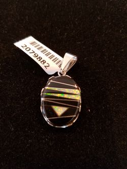 Genuine Onyx and Opal Pendant