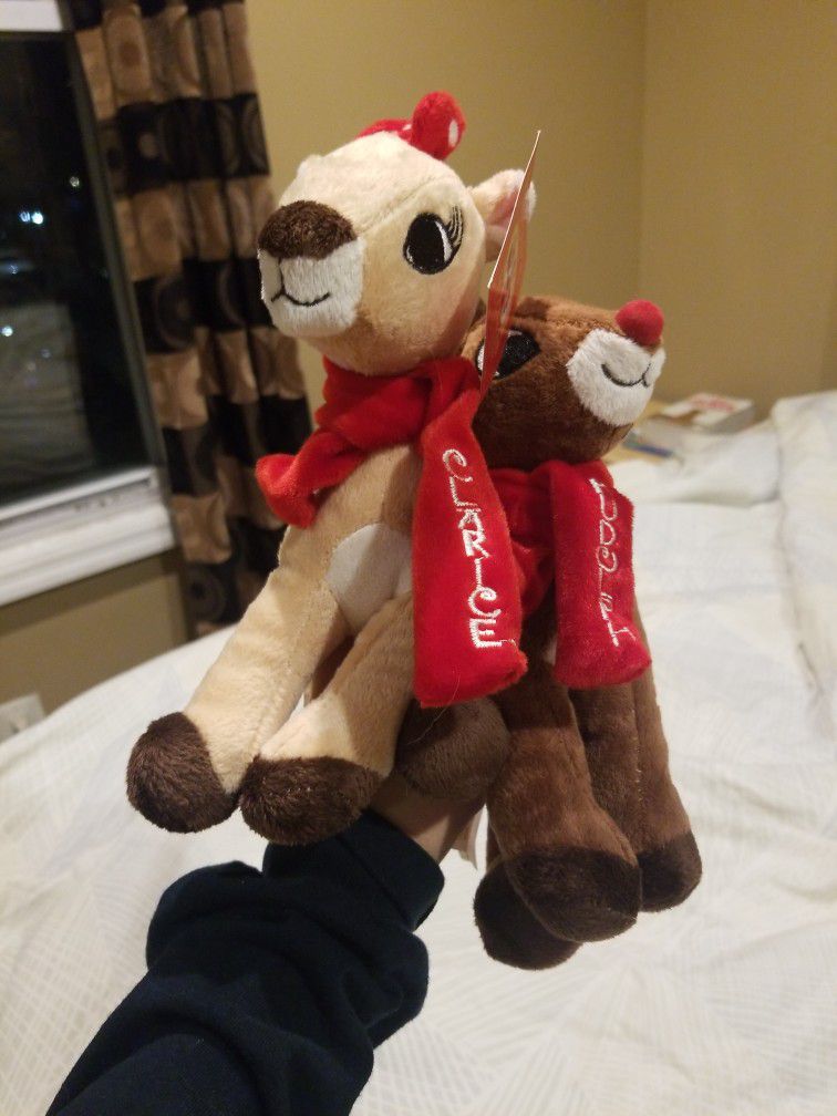 Rudolph and Clarice Stuffed Animals