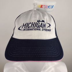 Michigan International Speedway NASCAR Blue White Pink Ladies Hat Cap **NEW**