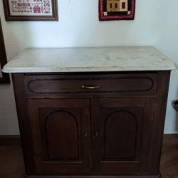 Antique Marble Top Sideboard