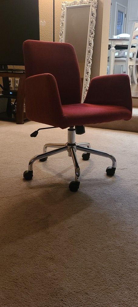Office Chair RED FABRIC GOOD CONDITION