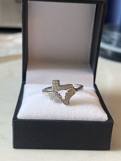 Ladies 925 Silver Longhorn Diamond Ring