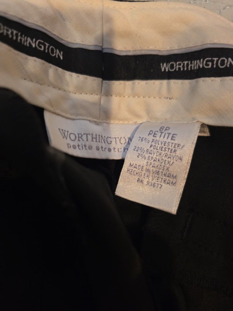 Worthington Black Pinstripe Dress Pants – Women’s 8P (Petite)