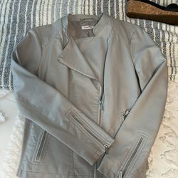 Gray Calvin Klein, Leather Jacket