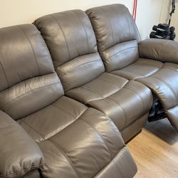Like Brand New Power Recliner Real Leather Couch