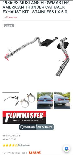 86-93 mustang foxbody catback exhaust