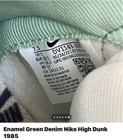 Enamel Green Nike High Dunks 1985